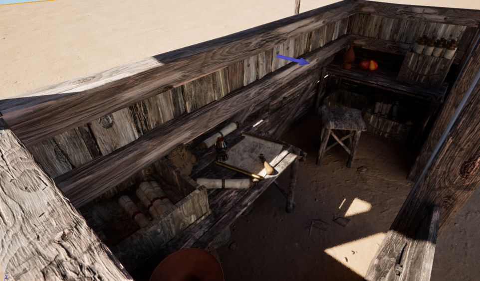 The inside of the tax booth