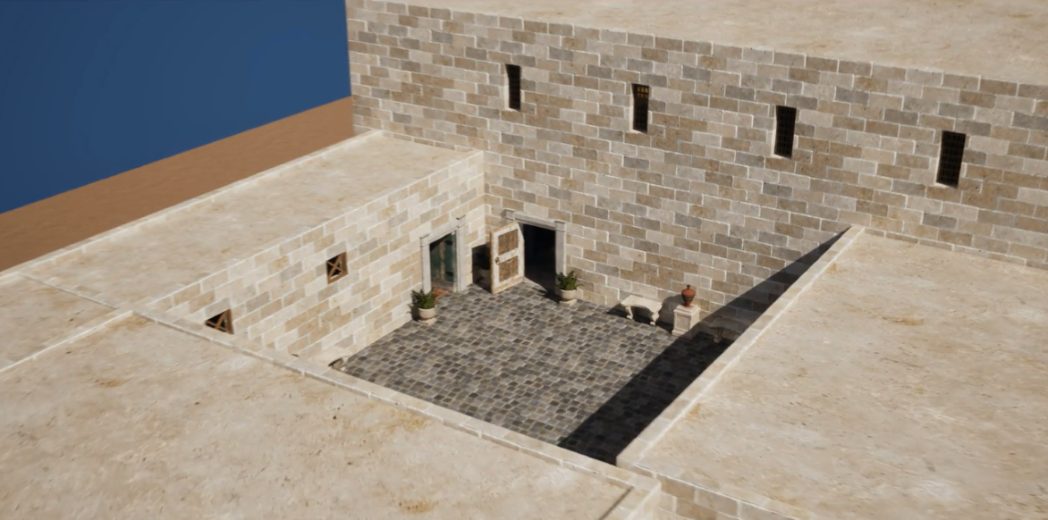 close up shot of the upper courtyard in Caiaphas&acirc;&euro;&trade; house